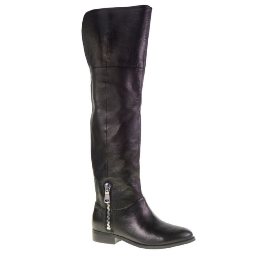 New Chinese Laundry Black Leather Knee High Boots